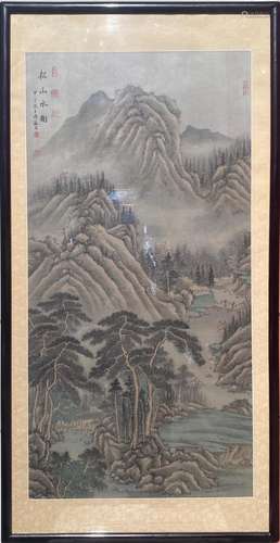 A Framed Chinese Landscape Painting