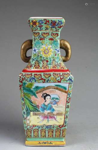 Chinese Famille Verte Porcelain Vase