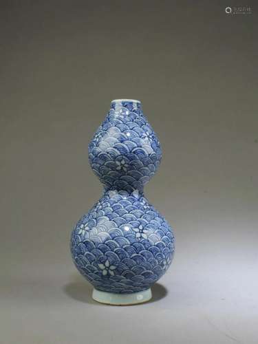 Chinese Blue & White Double Gourd Vase