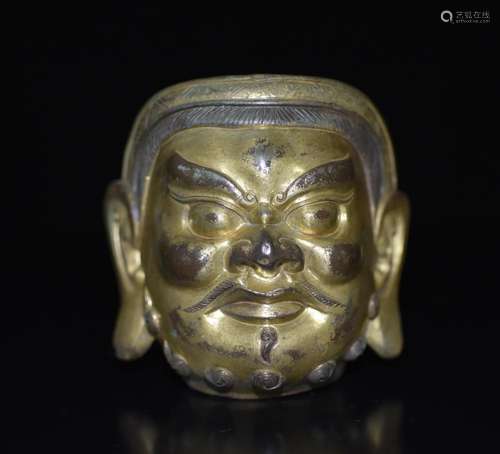 A Gilt Bronze Head