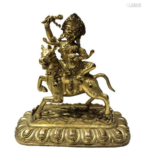 A Gilt Bronze Bodhisattva Statue