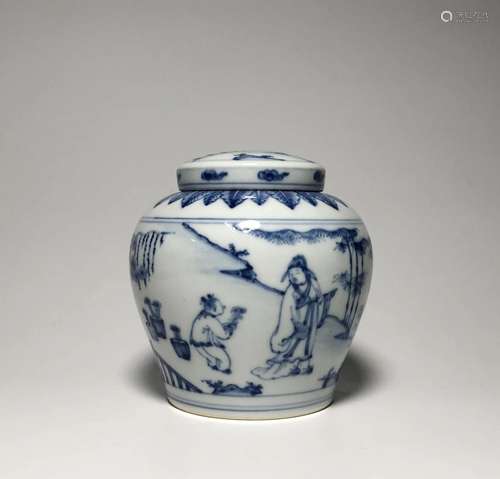 A Blue & White Porcelain Jar