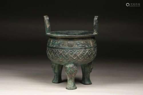 CHINESE TRIPOD BRONZE CENSER