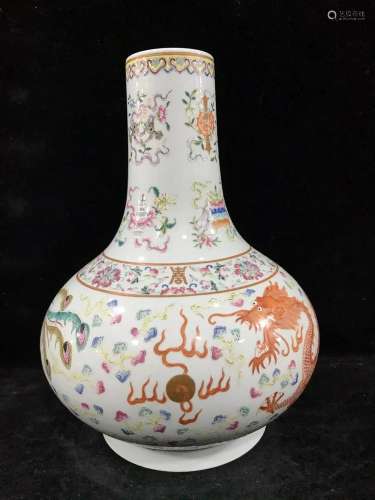 CHINESE FAMILLE ROSE VASE,GUANGXU MARK