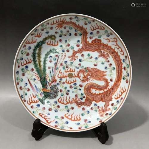 CHINESE FAMILLE ROSE PLATE,GUANGXU MARK