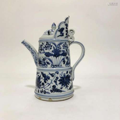 A Blue & White Porcelain Winepot