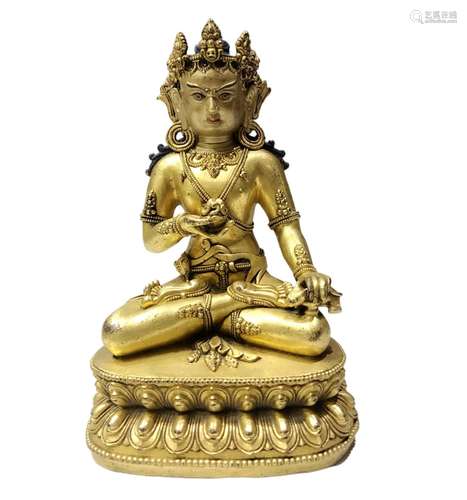 A Gilt Bronze Bodhisattva Statue