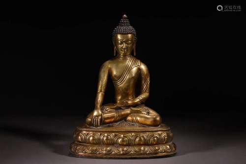 CHINESE GILT BRONZE BUDDHA