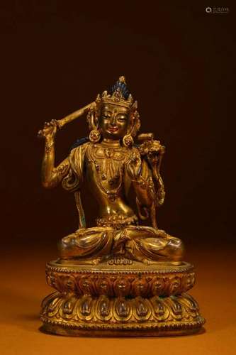 CHINESE GILT BRONZE BUDDHA