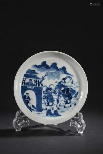 CHINESE BLUE AND WHITE PLATE