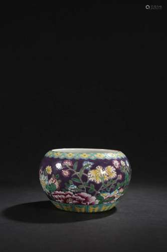 CHINESE PURPLE GLAZED WASHER,QIANLONG MARK