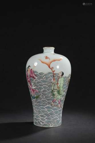 CHINESE ENAMEL GLAZED MEIPING