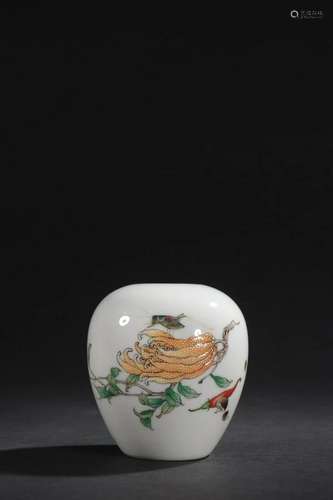 CHINESE WHITE GLAZED WATER POT ,LANGSHINING MARK