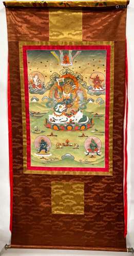 A Thangka of large Varashravana (Nam To-Se) minera