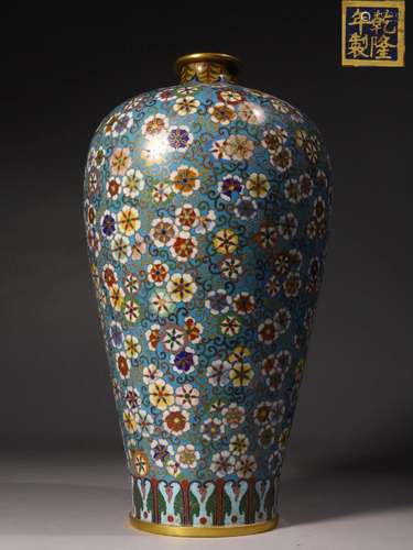 CHINESE CLOISONNE MEIPING,QIANLONG MARK