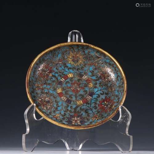 CHINESE CLOISONNE PLATE