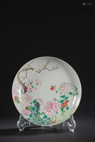CHINESE FAMILLE ROSE PLATE,DAOGUANG MARK