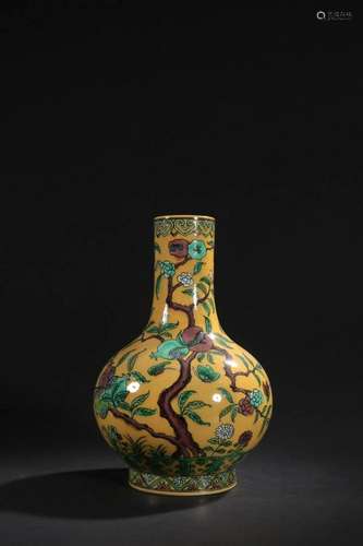 CHINESE ENAMEL GLAZED GLOBAL VASE