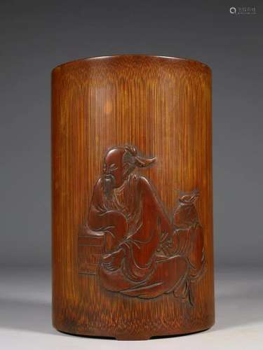 CHINESE CARVED BAMBOO BRUSHPOT