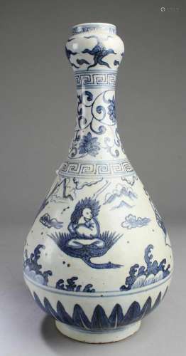 Chinese Blue & White Porcelain Vase