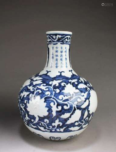 Chinese Blue & White Porcelain Vase