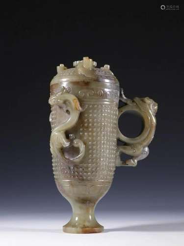 CHINESE JADE CUP WITH LID