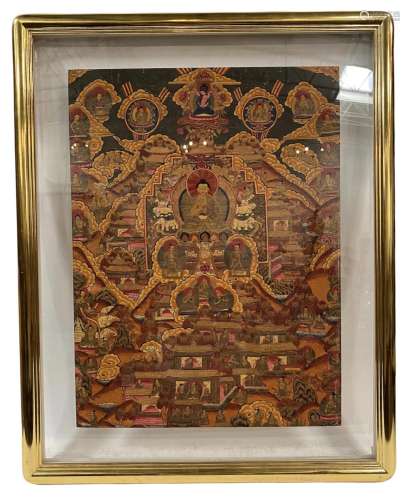 A Framed Thangka