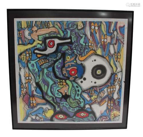 A Framed Abstract Painting