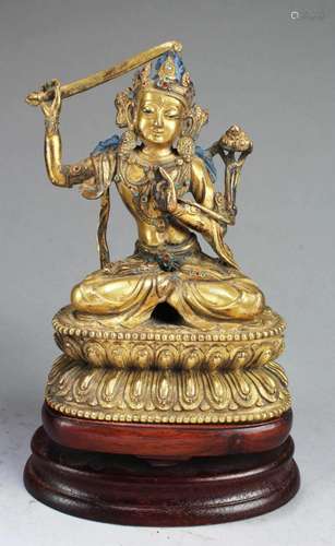 Chinese Gilt Bronze Bodhisattva Statue