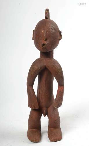 Fétiche "Mumuye" anthropomorphe en bois sculpté et...