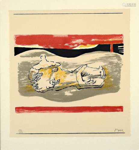 Henry Moore, 1898-1986, color lithograph, signed and