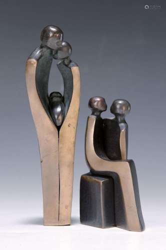 Unidentified contemporary artist, 2 bronze sculptures
