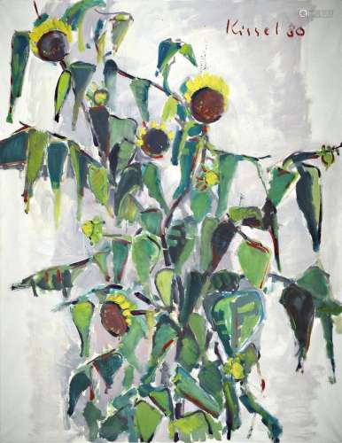 Gernot Kissel, 1939-2008, # 'Sunflowers #', oil /