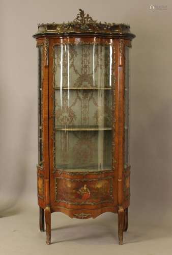 An early 20th century Louis XV style kingwood vitrine with o...