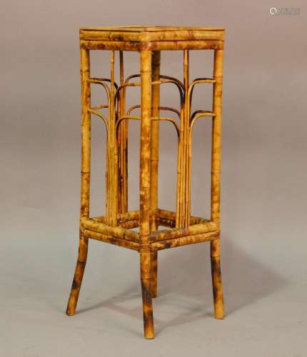 An Art Deco style bamboo jardinière stand, height 72cm, widt...