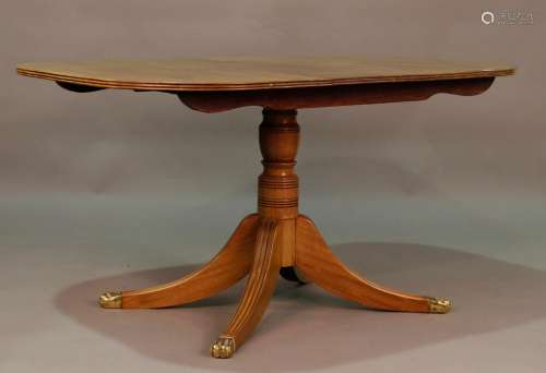 A 19th century mahogany rectangular tip-top breakfast table,...