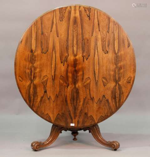 A mid-Victorian rosewood and simulated rosewood tip-top brea...