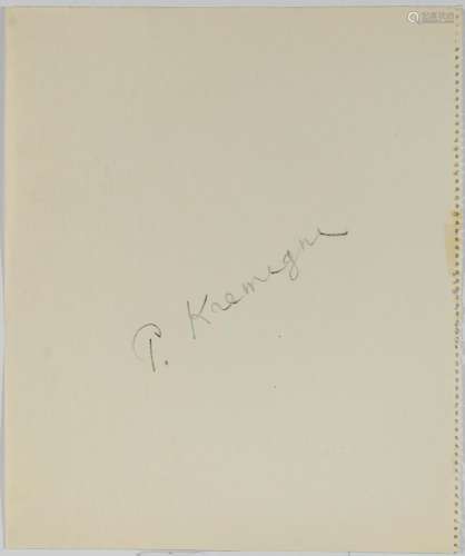 Pinchus KREMEGNE - Signature sur papier libre - 53 x 45 cm -...