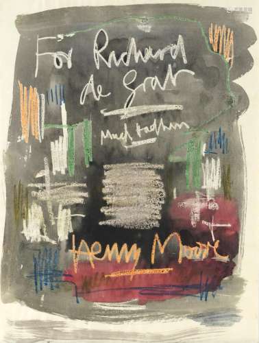 Henry MOORE (1898- 1986) - Composition - Gouache sur papier ...