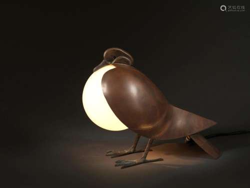 François-Xavier LALANNE (1927-2008) - Lampe pigeon - Epreuve...