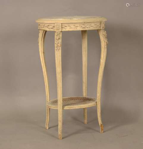 A late 19th/early 20th century Louis XVI style cream painted...