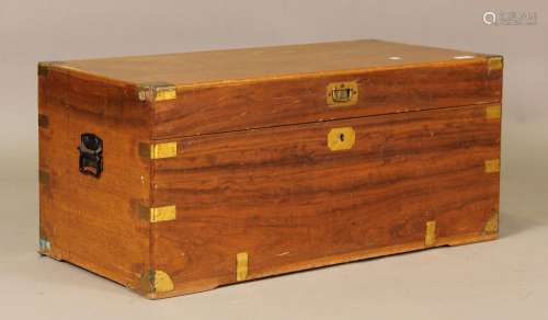 A 20th century camphor and brass bound trunk, height 38cm, w...