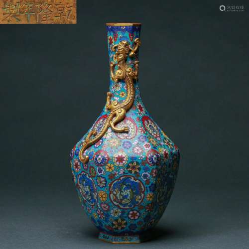A Cloisonne Enamel Dragon Vase