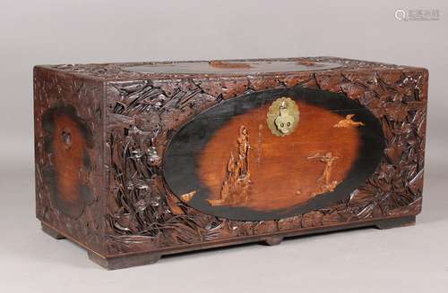 An early/mid-20th century Chinese carved and stained camphor...