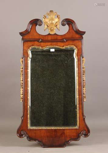 A good 19th century George I style walnut and gilded wall mi...