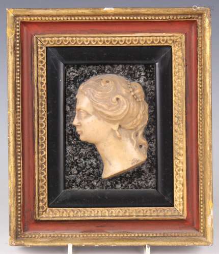 An 18th/19th century carved marble profile portrait of a Gre...