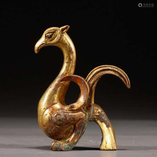 A Bronze-gilt Phoenix Decoration