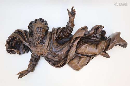 Vlaamse eiken houtsculptuur van God de Vader breedte : 114 c...