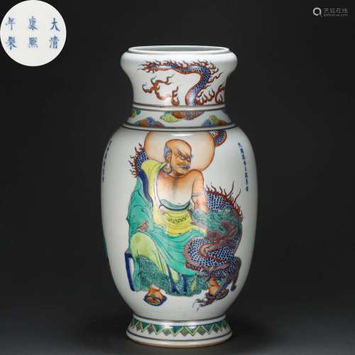 A Doucai Glazed Arhat Vase
