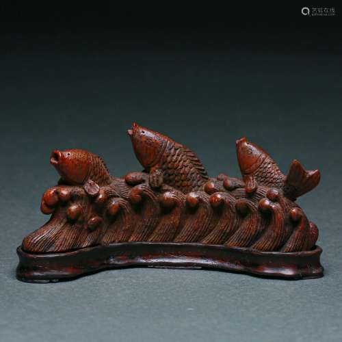 A Carved Aloes-wood Brushrest